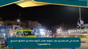 مأساة في الإسكندرية بعد سقوط طالب ثانوية عامة من الطابق السابع.. ما التفاصيل؟